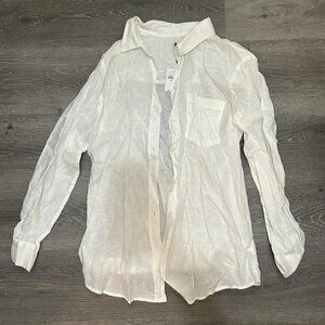 Gap White Linen Button Down